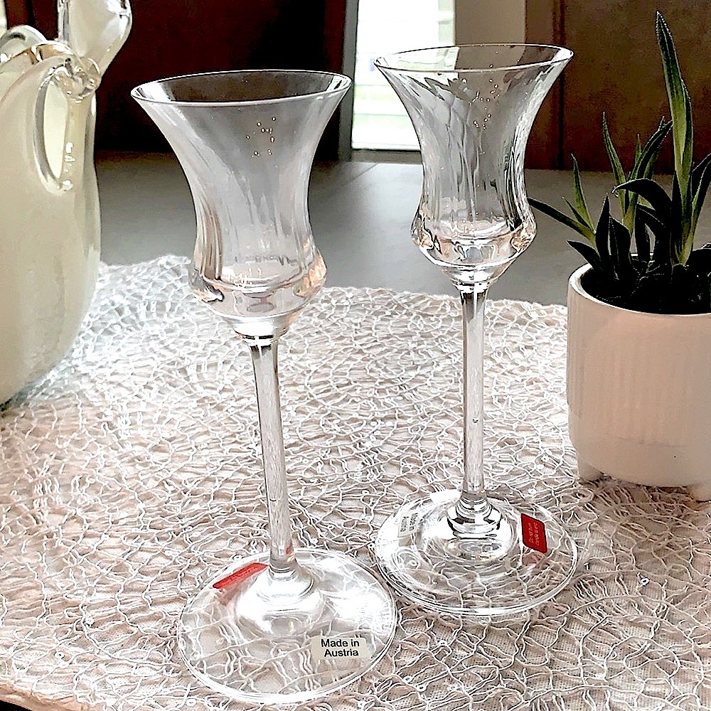 MIKASA AUSTRIA SET OF CRYSTAL CANDLE STICK HOLDERS